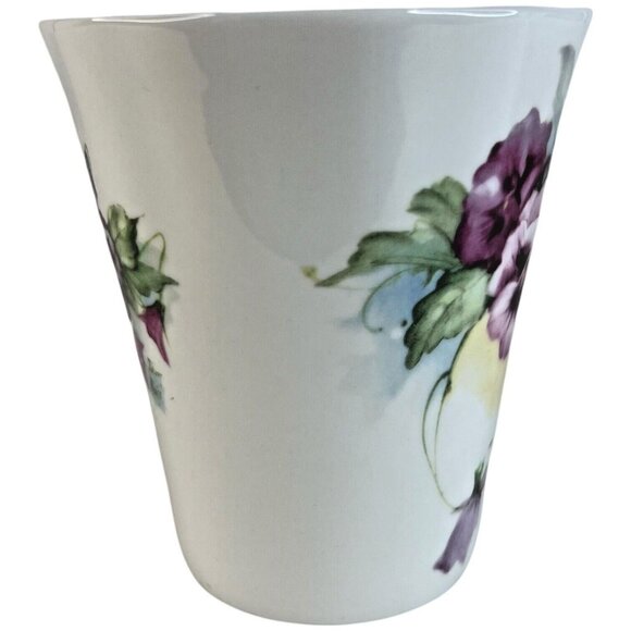 2 Royal Patrician Fine Bone China Mugs Pink & Purple Pansies Staffordshire bd&s - Picture 4 of 15